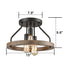 Farmhouse Flush Mount Ceiling Light Wood Grain with 3 Lights